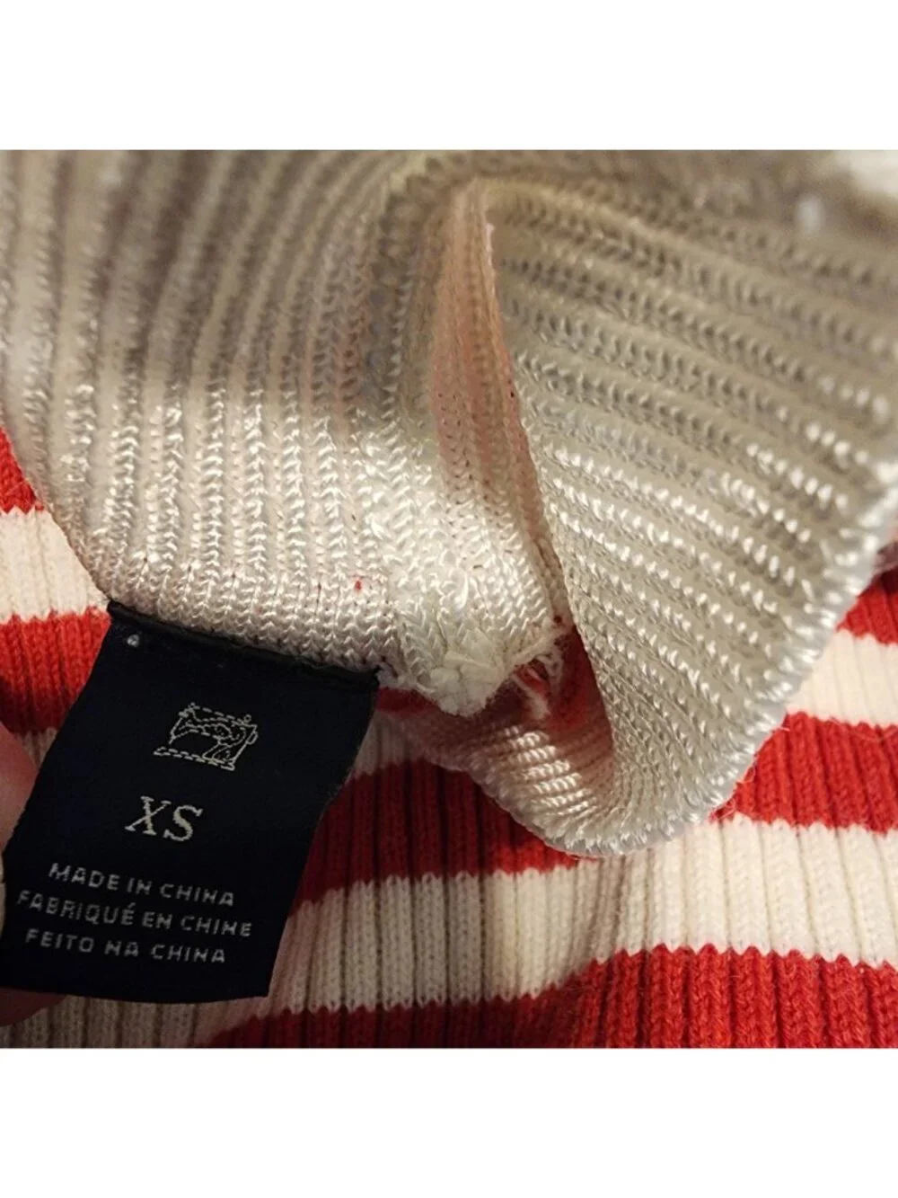 Scotch and Soda red white stripes turtleneck sweater sz XS stretchy